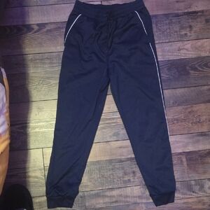 Black Jogger Pants with White Accents